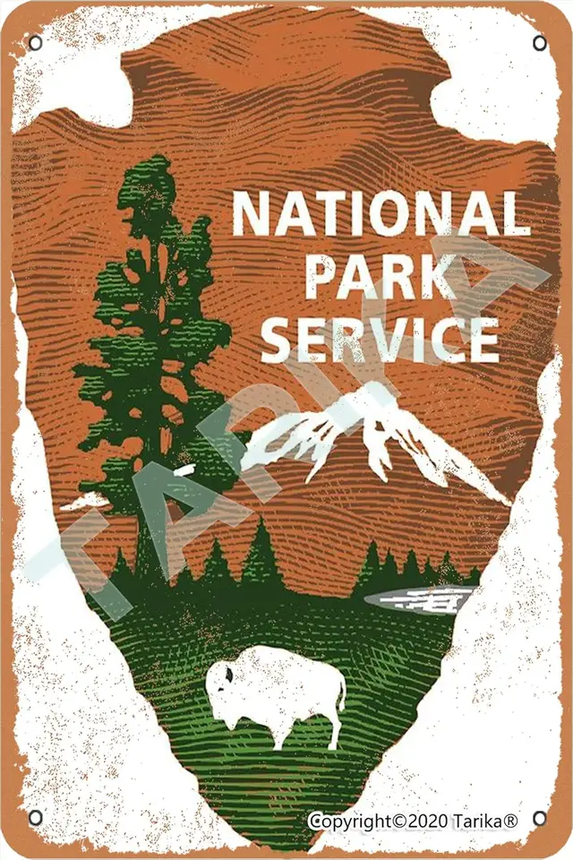 Kovová značka 8x12 palca - Národný park Service Hliníkové plechové značky Darčeky pre domácu kuchyň