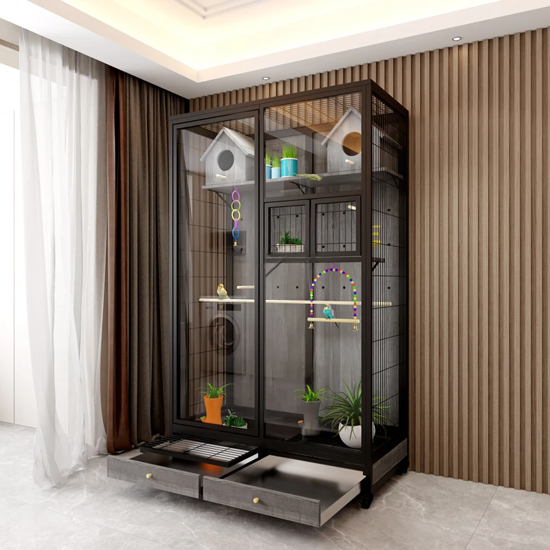 Kovové chovné vtáky Cagess Luxusné hniezdne nosiči biotopy vták Káges decors kŕmi