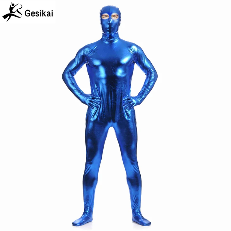 Kovové kostýmy Otvorené oči Catsuit Sexy unisex zentai celotelové kombinézy Halloween Party šaty jednodielne plus veľkosť 3xl