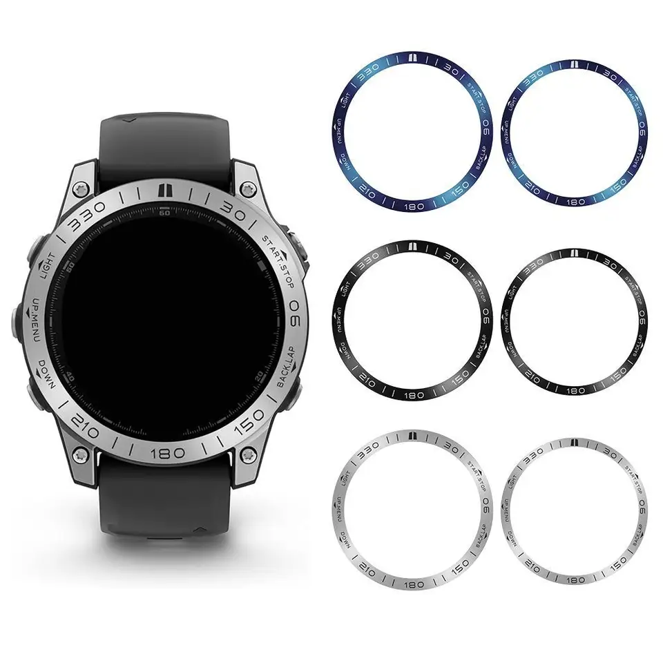 Kovové krúžky pre Garmin Fenix ​​8 47/51 mm z nehrdzavejúcej ocele Ochranné hodinky Puzdro Bumper Rings Rings Decoration Watch príslušenstvo