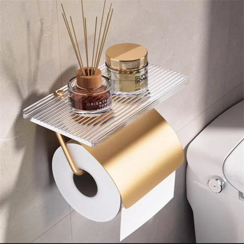 Kovové kúpeľňové príslušenstvo Toaletný papier Organizátor Wall Mount WC Phone Držiak na uteráky Roll Poličky Dyson Airwrap Tocadores