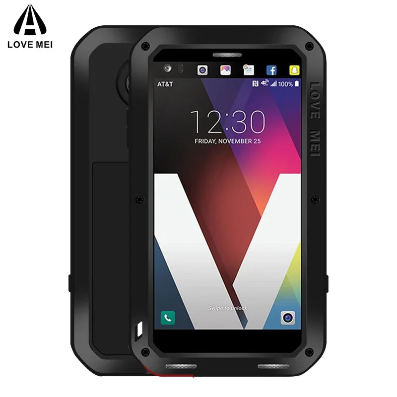 Kovové puzdro Love Mei pre LG V60 V30 G7 Thinq Thinq Shock odolný voči telefónu Puzdro pre LG G7 ThinQ Celotely Arti-Fall Armor puzdro