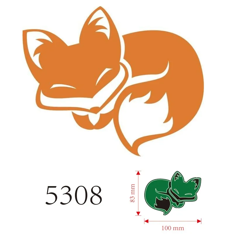 Kovové rezanie matričiek zvierací líška Fox dekorácie dekorácia scrapbook papierový remeselný nôž pleseň čepele punčové šablóny