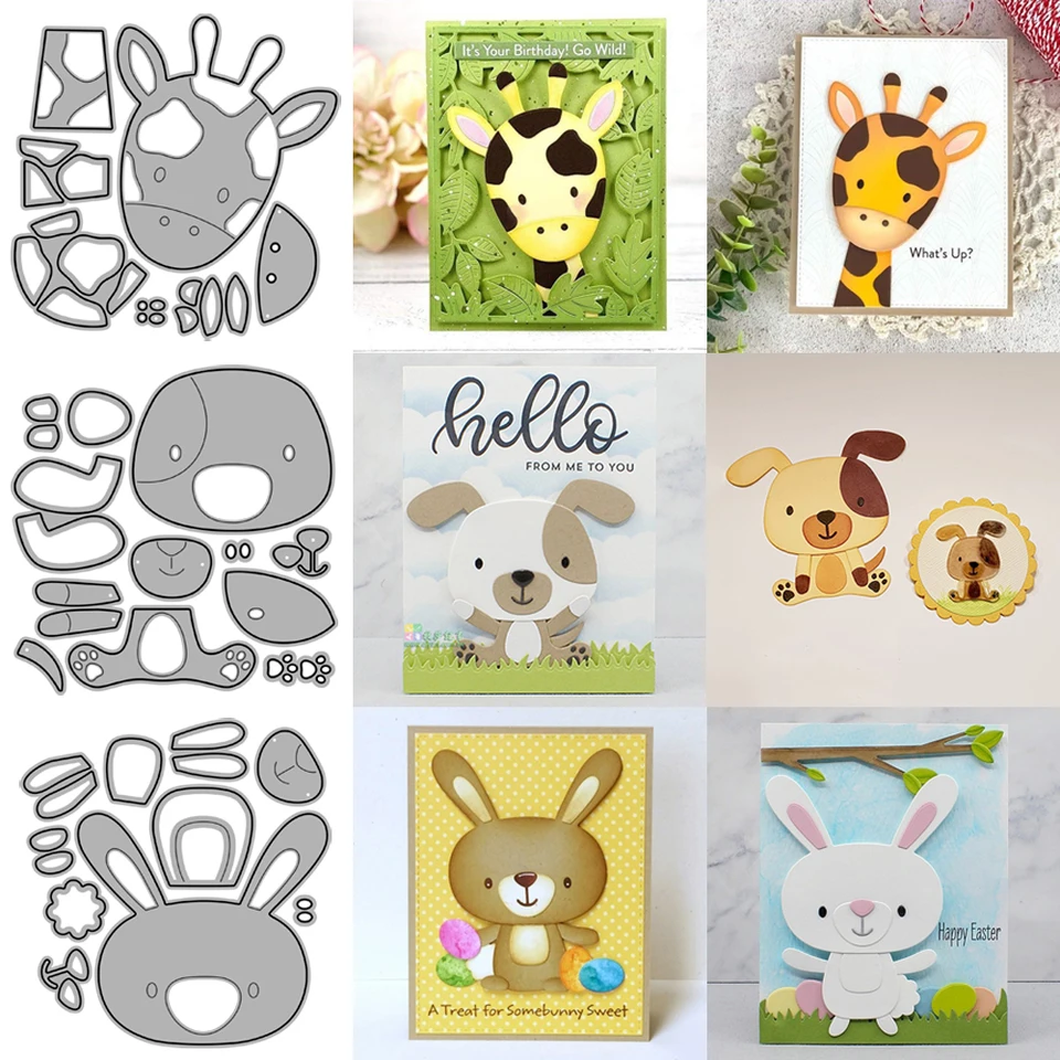 Kovové rezanie zomiera zvieratá priatelia DIY Scrapbooking Photo album dekoratívne reliéf