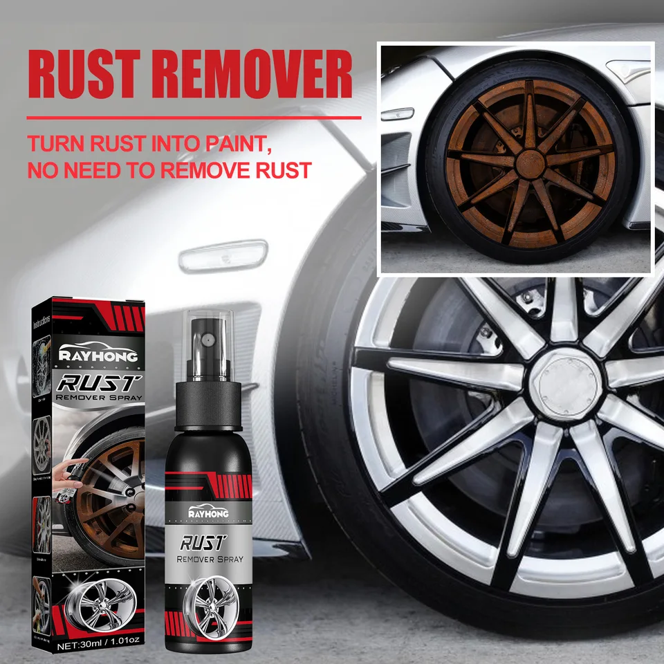 Kovový chrómovaný náter čisto Super Rust Rover Cleaner Derusting Spray 30 ml automobilu Rust Rover Demand Sprej na údržbu automobilu Čistenie