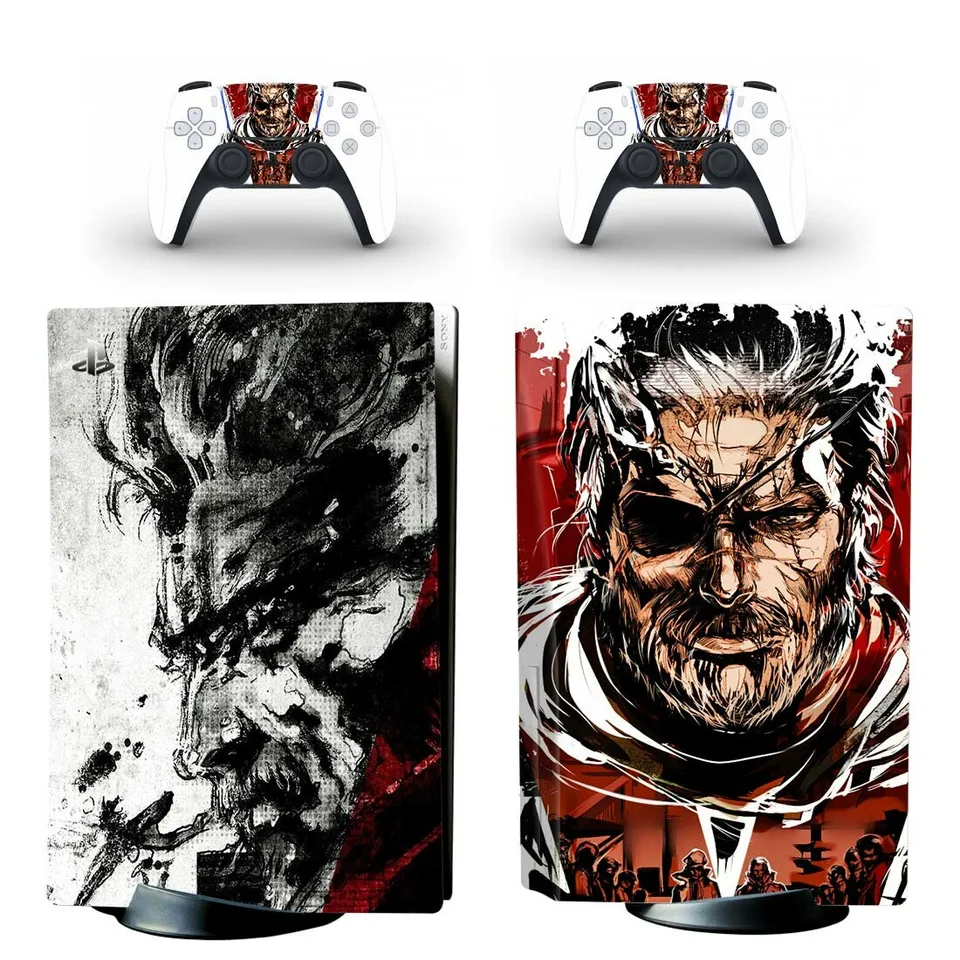 Kovový kryt na nálepku na nálepku na nálepku s kovovým zariadením PS5 pre konzolu a 2 ovládače PS5 Disk Skin Sticker Vinyl