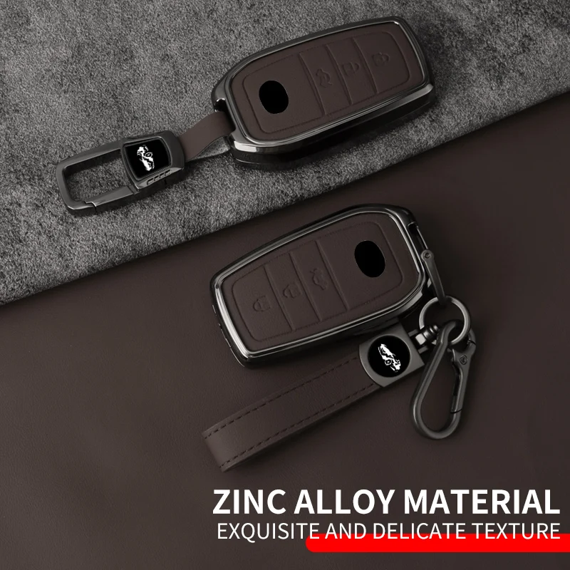 Kovový obal na kovové kožené autá Kryt pre toyota Chr Hilux Fortuner Land Cruiser 200 Camry Corolla Crown Rav4 Highland Keychain Shell