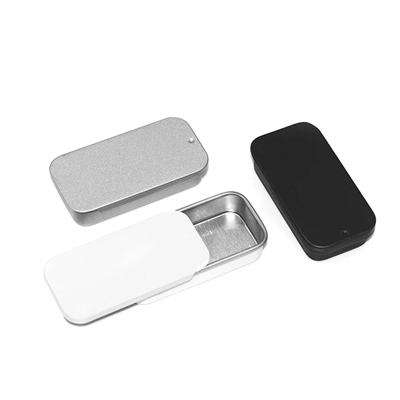 Kovový obdĺžnikový prázdny mini plechovka Tinkplate tlačiť puzdro na cukríky Storage Box