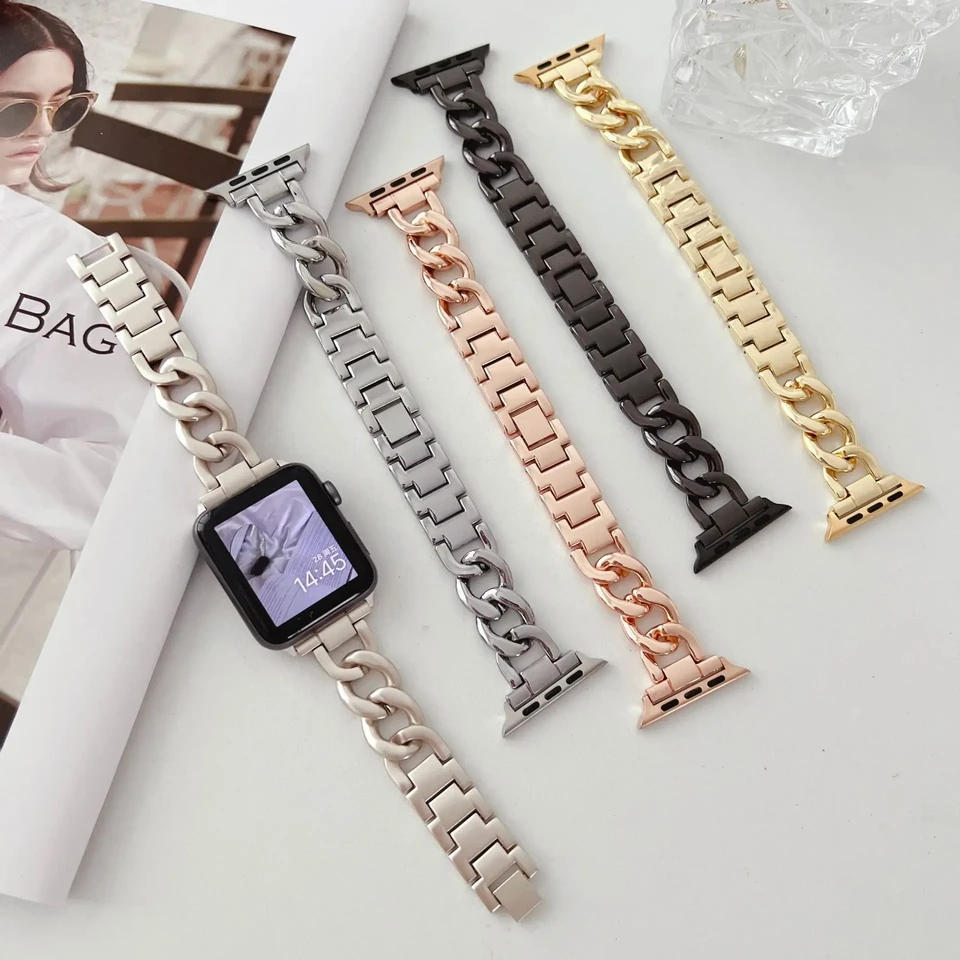 Kovový popruh pre Apple Watch Ultra 49 mm 9 8 7 pásmo 45 mm 41 mm Dámsky náramok z nehrdzavejúcej ocele Iwatch Series 6 5 4 SE 44 mm 42 mm 40 mm