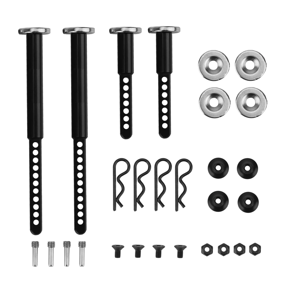Kovový predný a zadný predĺžený stĺpik tela stĺpca shell s magnetom pre 1/10 RC Crawler Car Axial SCX10 II 90046