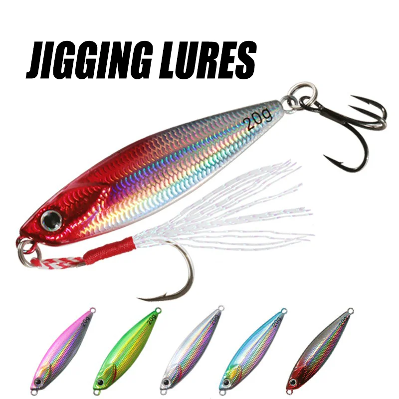 Kovový prípravok 7g 10g 15g 20g Cast -jigging návnady Spoonbait Color laser spinning rybársky náčinie Umelá návnada