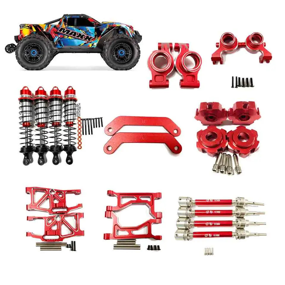 Kovový tlmič riadenia náboja kolesa HEX HEX HEX Závesné rameno pre 1/10 RC Crawler Traxxas Maxx diely