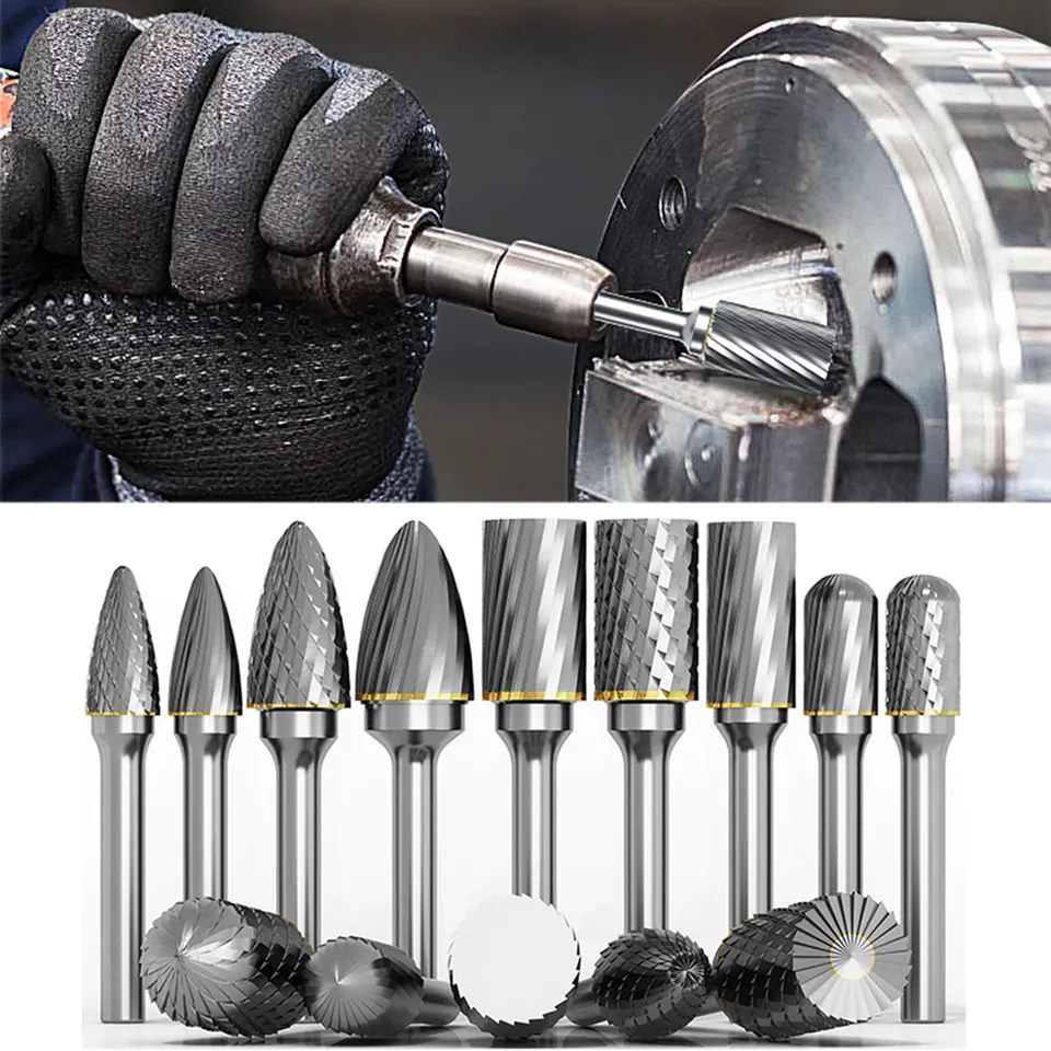 Kovový výkres volfrámu karbid mletia strihačka Rotary Tool Burr CNC gravírovanie brúsky