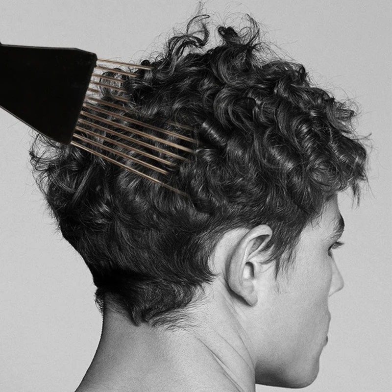 Kovový široký zub afro výber pre kučeravé výťahy na vlasy Comping Tool Tool Parochňu Braid Styling Tool