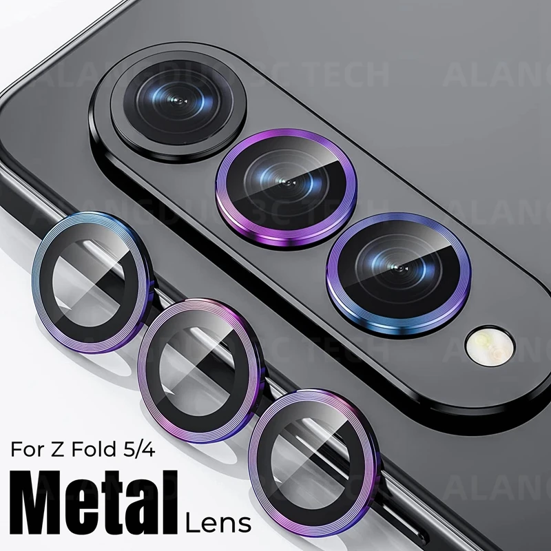 Kovový šošovkový prsteň pre Samsung Galaxy Z Fold 6 4 5 Ochranta fotoaparátu Ochranné sklenené kryt