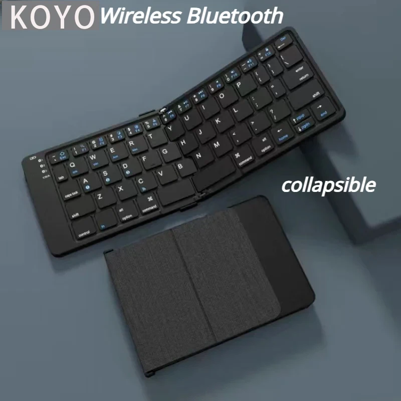 KOYO Nabíjateľné skladacie skladacie Bluetooth 5.1 Synchronizácia klávesnice až 3 zariadenia bezdrôtová klávesnica pre telefón so systémom Windows Android iOS Tablet Phone