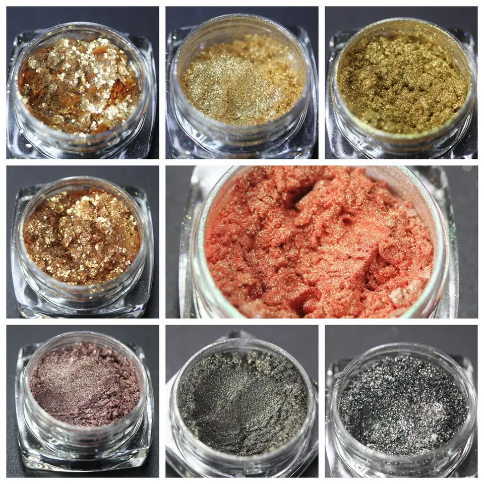 Kozmetické čierne sivé zlaté trblietavé práškové farbivo trblietajúce sa dúhový pigment pre UV nechty laskok Ar očné tvár tela Zvýšeného makeupu