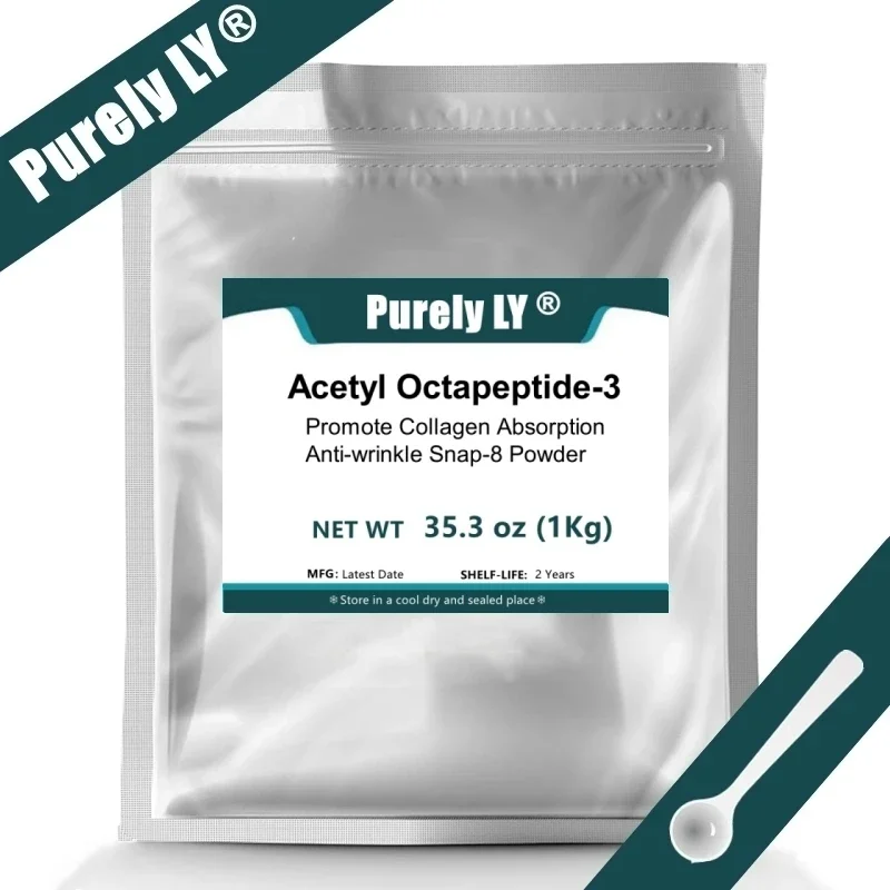 Kozmetický acetyl oktapeptid-3 surový prášok Snap-8 peptid podporuje absorpciu kolagénu proti vráskam