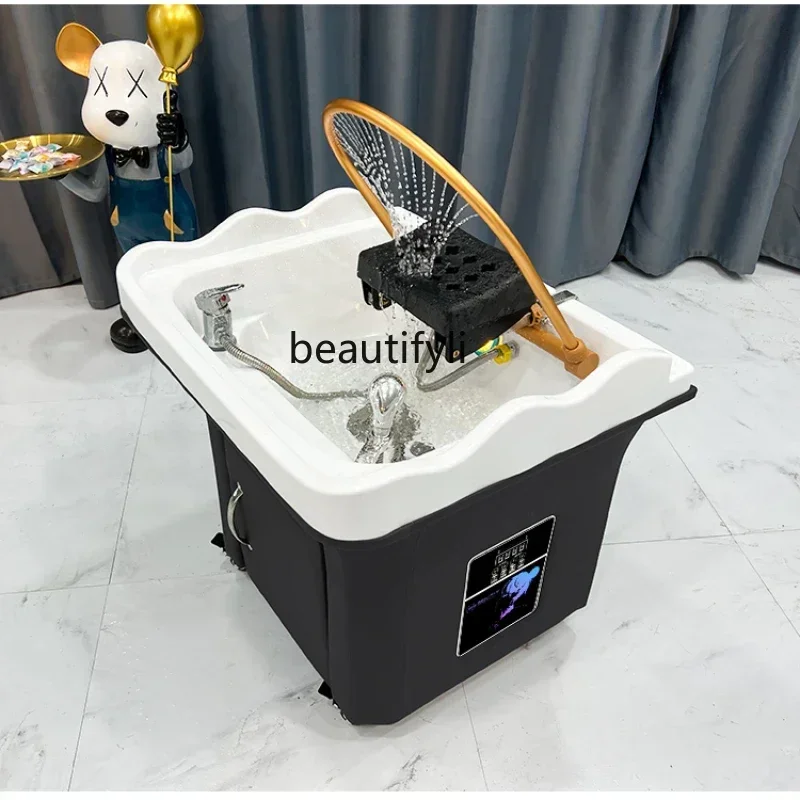 Kozmetický salón Masáž gauč pohyblivej terapia hlavy stroj stroja Fumigation Fumation Head Recuperation Hair Shampoo Basin
