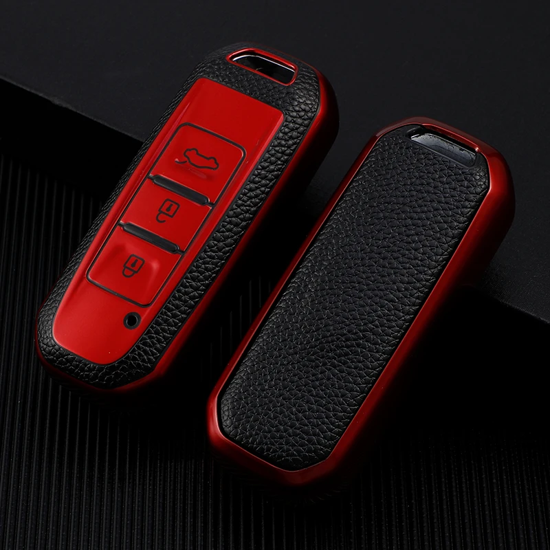 Koža TPU Car Key Case Cover pre Baojun 510 730 360 560 RS-5 530 630 pre Wuling HongGuang S Automatické držiteľské príslušenstvo