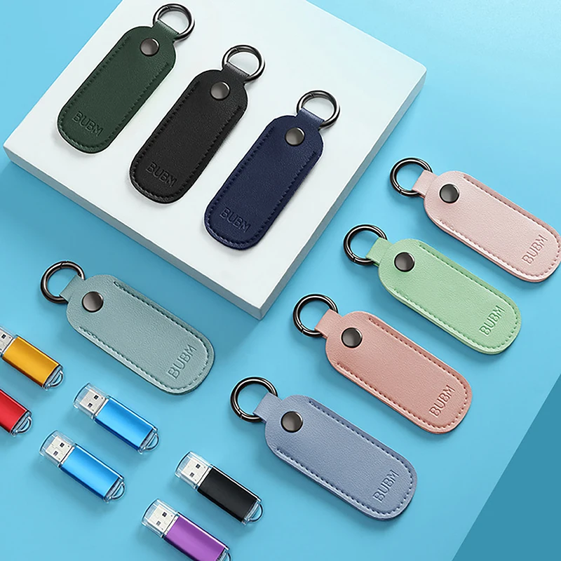 Koža u diskového puzdra kľúča držiak kľúča USB Flash Drive Storage Bag Pendrive Ochranná krycia pamäť pamäť digitálne príslušenstvo