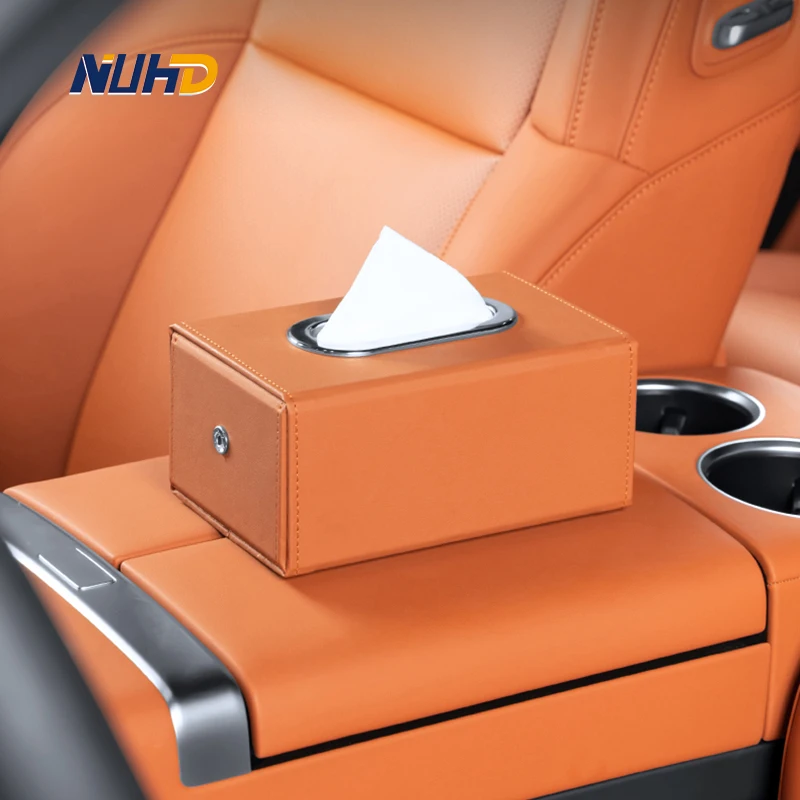 Kožená autosedačka back lakťové opierky typu Tissue Box Paper Cover pre Mini Cooper Coupe F54 F55 F56 R60 Vnútorné príslušenstvo v tkanive puzdro