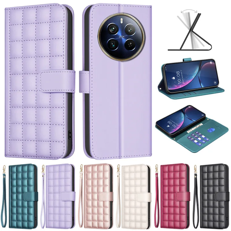 Kožená coque pre Realme 12 Pro Plus 5G puzdro Čokoládový blok peňaženky Puzdro pre fonda oppo Realme 12 Pro+ Realme12 Plus Cover