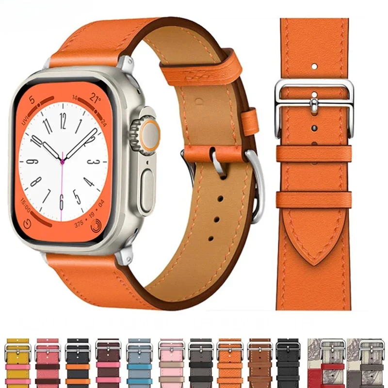 Kožená hodinová kapela pre Apple Watch Ultra 2 remienok Series 9 8 7 6 SE 5 4 pre Iwatch 42 mm pre IWatch Band 44mm 40 41 45 49 mm korea Correa