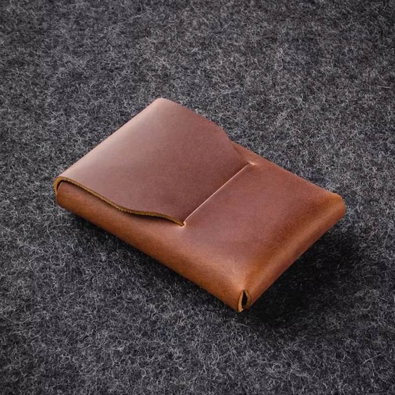 Kožená karta Držiteľ minimalistickej peňaženky vyrytý personalizovaný držiteľ obchodnej karty Pánsky držiteľ peňaženky pre neho