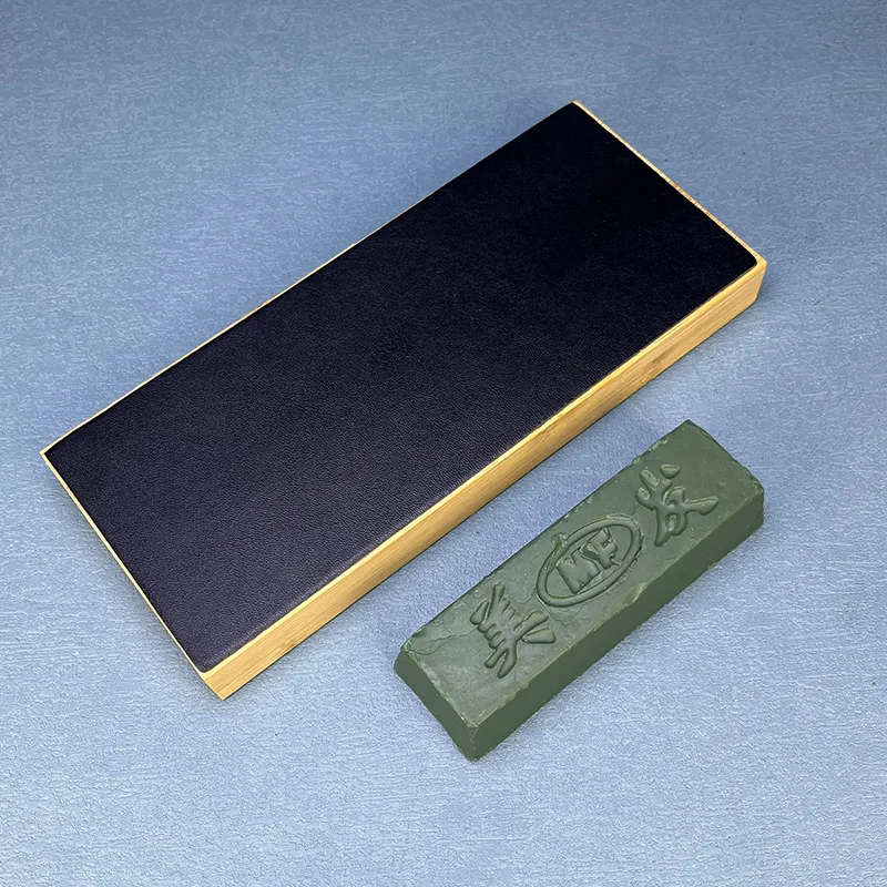 Kožená strop (originálna cowhide) s leštiacou zlúčeninou, nožom stručným blokom na zaostrenie a honovanie nožov, rovný holiaci strojček