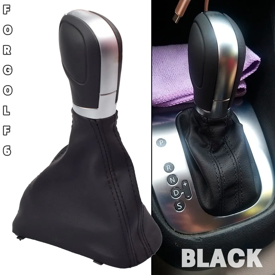 Kožené auto automatické radenie gombíkovej radenia páčkovej páky pre VW Golf 6 Jetta MK6 EOS MK5 Automatická prevodová hlava