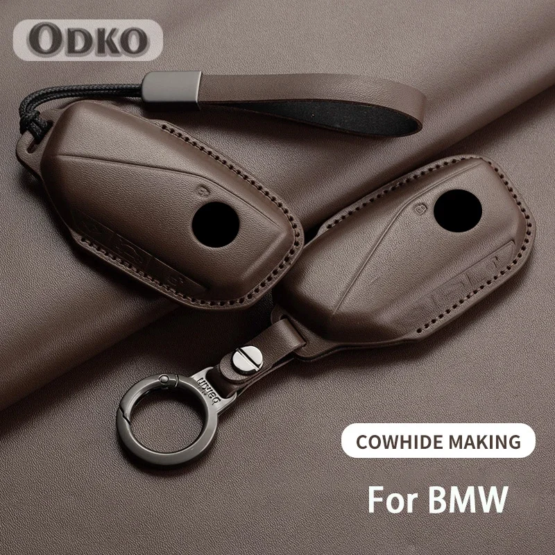 Kožené auto diaľkové krytie krytu kľúča pre BMW 7 Series G70 G09 XM U06 G81 M3 2023 I7 X7 G07 LCI IX I20 X1 U11 Protector FOB FOB