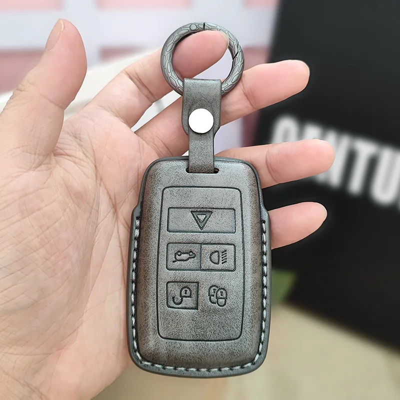 Kožené auto kryt na kľúč pre Land Rover Range Rover Sport Evoque Freelander Discovery 4 Keyring Shell