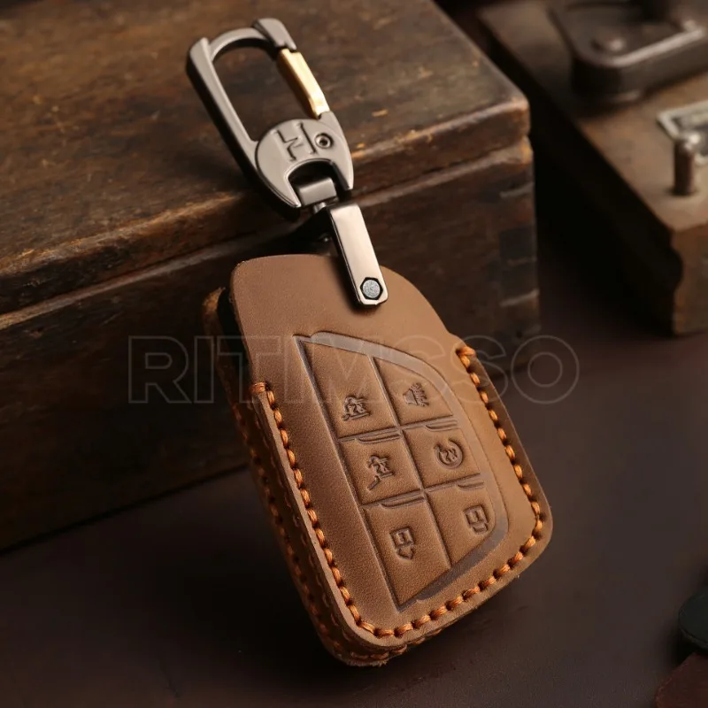 Kožené auto kľúčové puzdro Kľúč FOB Cover Smart Key Sell