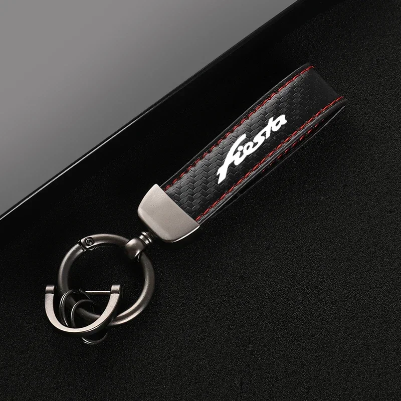 Kožené autá Keychain Horseshoe Buckle šperky na kľúče pre Ford St Fiesta Edge s príslušenstvom pre auto s logom