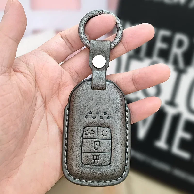 Kožené krycie krytiny pre kľúče od auta pre Honda Civic Accord HR-V CR-V CRV XRV Crider Accord Pilot Fit Freed Vezel Odyssey Integra