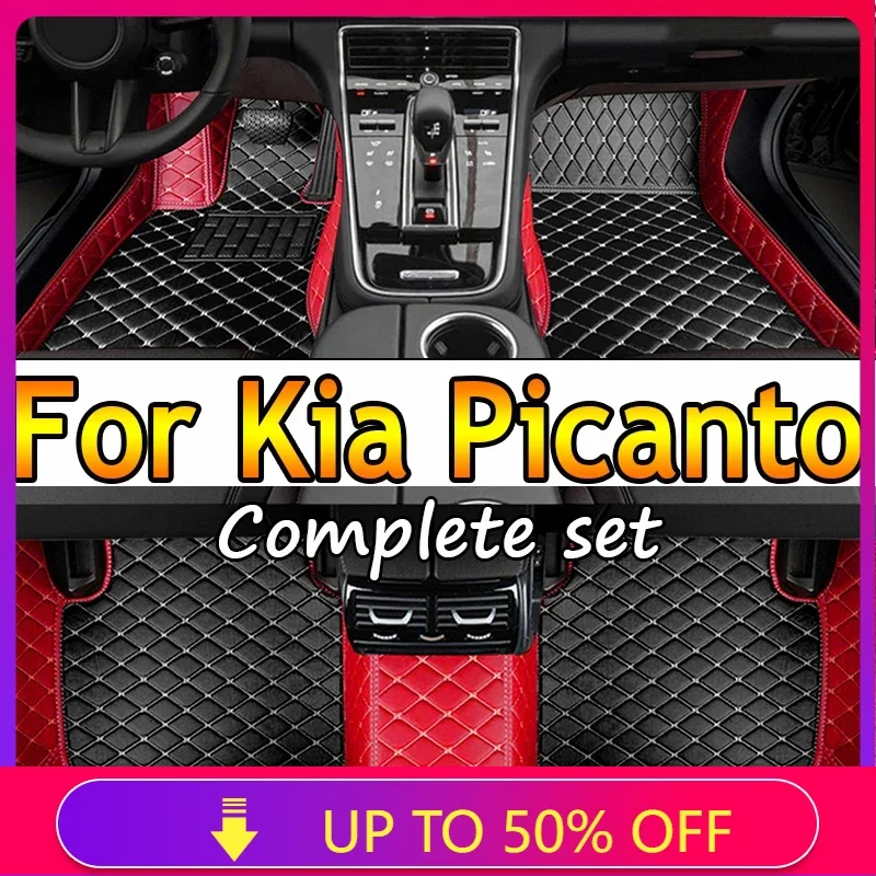 Kožené podlahové rohože pre kia Picanto Morning Grand Eko Taxi JA 2012 ~ 2017 5door antidirty car mat tapte carro car príslušenstvo