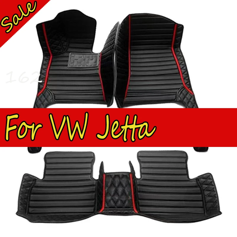 Kožené podlahové rohože pre VW VW Jetta Vento A7 2019 2020 2021 2022 2023 KOŽNÉ Auto Matt Interiérové ​​diely