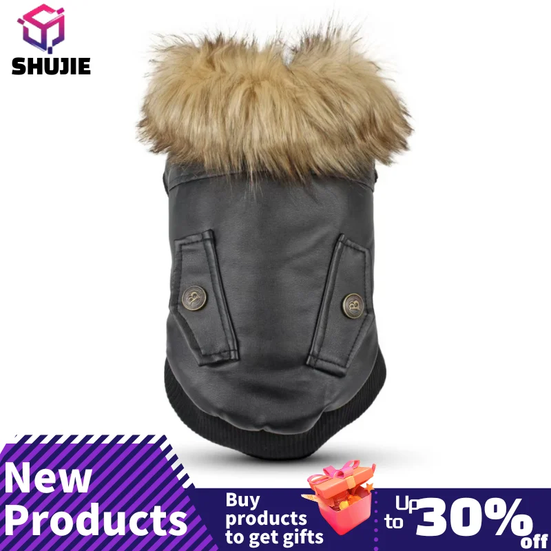 Kožené psie kabáty nepremokavé psie zimné kabáty Puppy bundy pre malé až stredné psie oblečenie pre domáce zvieratá pre psie oblečenie zima