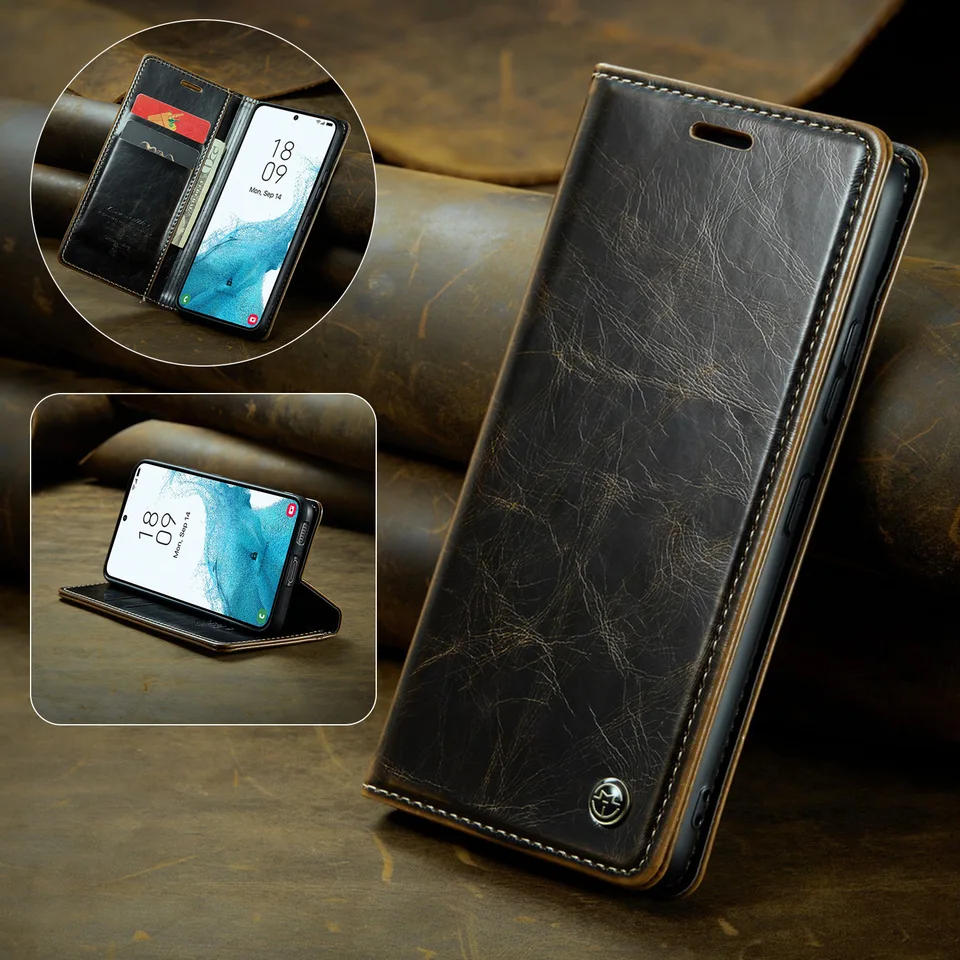 Kožené puzdro pre peňaženku pre Samsung Galaxy S24 S23 S22 S21 S20 Fe S10 Plus note20 Ultra magnet preklopné kryt