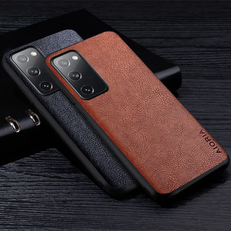 Kožené puzdro pre Samsung Galaxy S21 S20 Plus Ultra Fe 5G Luxury Retro Litchi Pattern Soft Cover pre Samsung S22 S20 S21 Fe Case