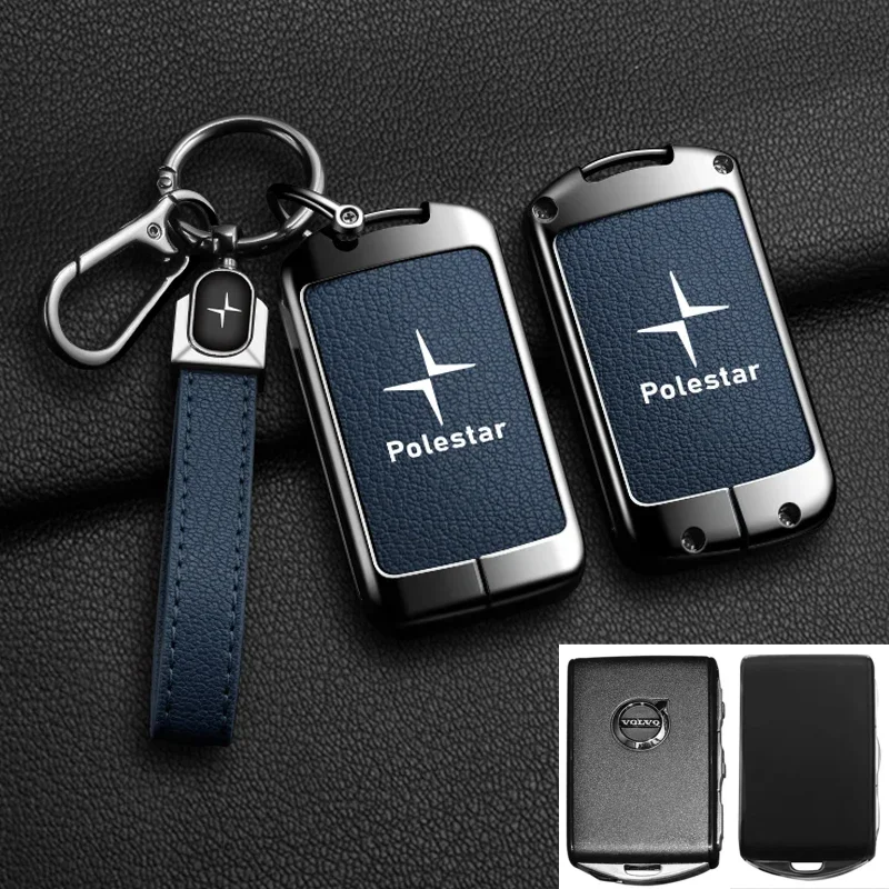 Kožené vozidlo Key Shell Smart Diaľkový diaľkový kľúč Fall Full Cover Ochrana konzoly shell Volvo Polestar 2 Polestar 3 2023 2024 Key Ruckve