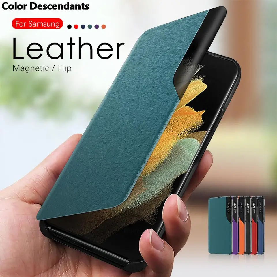 Kožený inteligentný obálka flip telefónu pre Samsung Galaxy S21 S 21 Plus Ultra S21+ S21ultra 5G 2021 puzdro Magnetic Book stojan Coque Coque