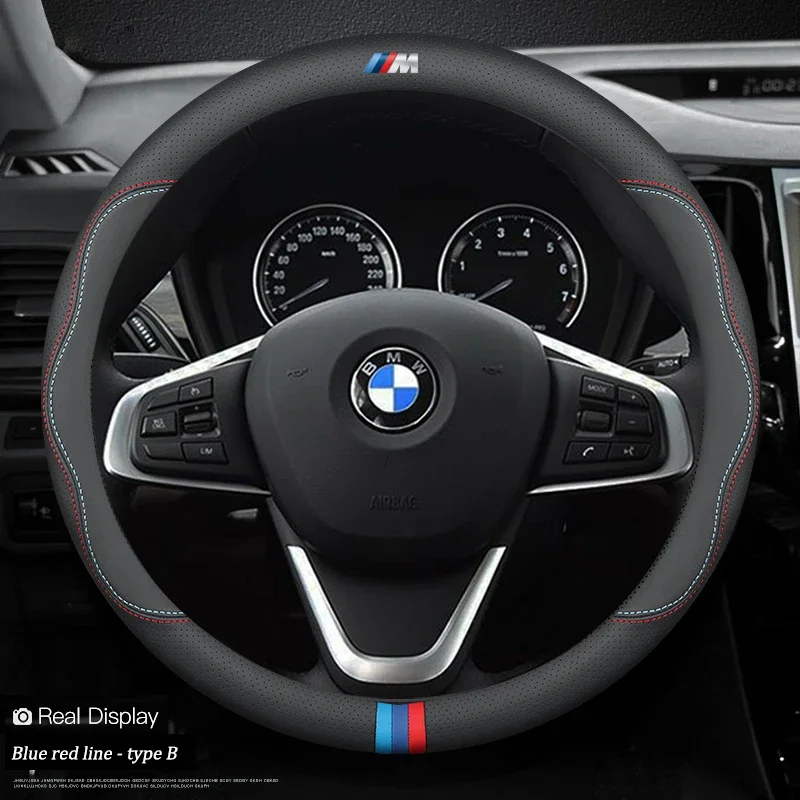 Kožený kryt volantu proti šikanovaniu vozidla pre BMW M Power E46 E39 E60 E90 E91 E36 E87 F10 F20 F30 X1 X2 X3 X4 X5 X7 M2 M2 M4 M5