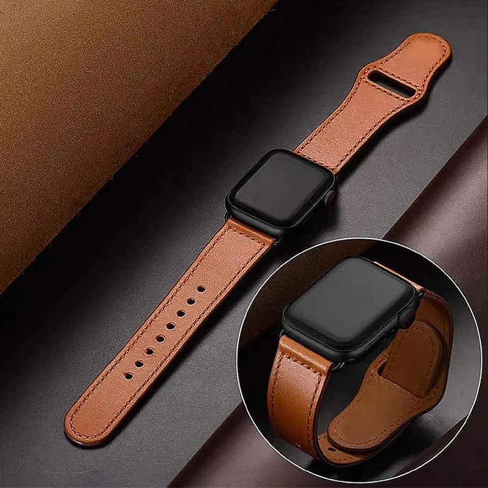 Kožený popruh pre Apple Watch Band 44 mm 45 mm 41 mm 40 mm 49 mm 42 mm 38 mm 46 mm náramok Correa Iwatch Series 10/9/8/7/6/SE/5/4 Ultra