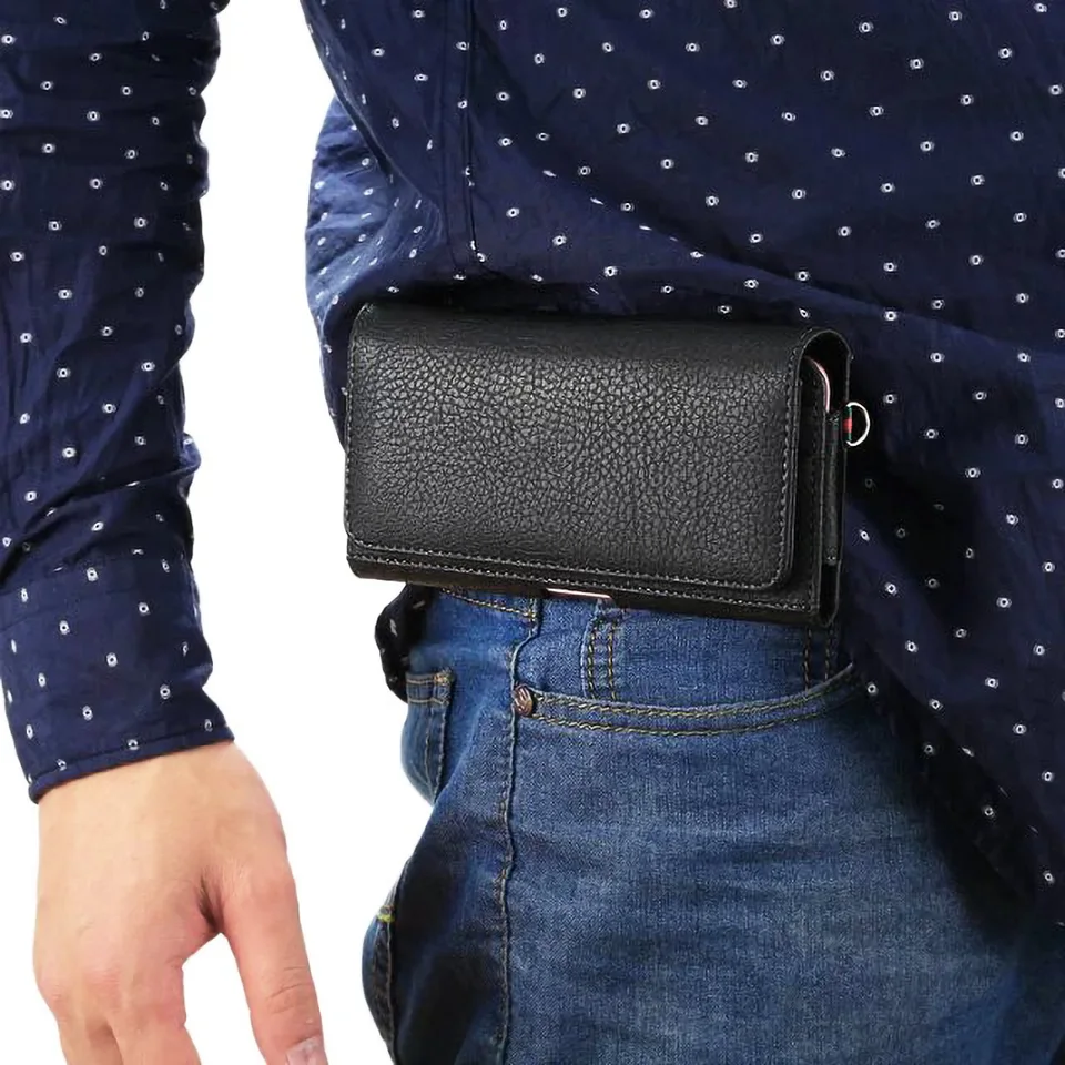 Kožený pás s kartónom Phone Phone Men Men Men Clip Pase pre Samsung Galaxy A10 A20S A50 A21S A51 A32 A52 A72 A33 A73 5G Piešový puzdro