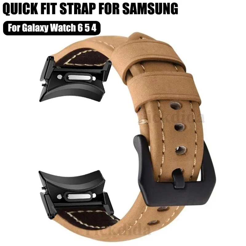 Kožený remienok pre Samsung Galaxy Watch 7 6 5 4 40 mm 44 mm hodinky 5 Pro 45mm WatchBand pre Galaxy Watch 6 Classic 47m Accessories