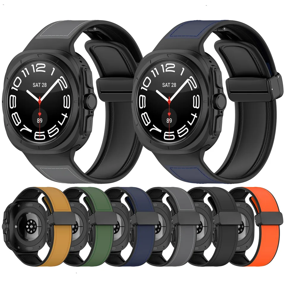 Kožený silikónový remienok pre Samsung Galaxy Watch Ultra 47mm pásový náramok s náramkom pre Samsung Galaxy Watch 7 Ultra 22 mm remienok
