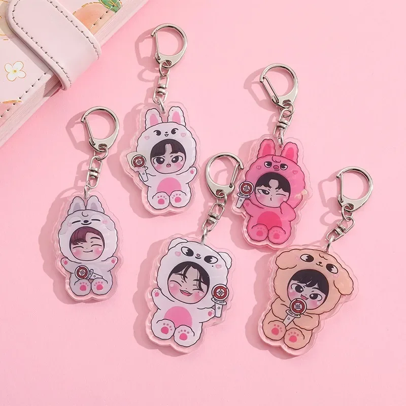 KPOP Anime akrylové kľúče Accessary Cartoon Car Bag Prívesok darček roztomilý kreatívny taška kúzlo vtipné priatelia Fanúšikovia darčeky kľúče