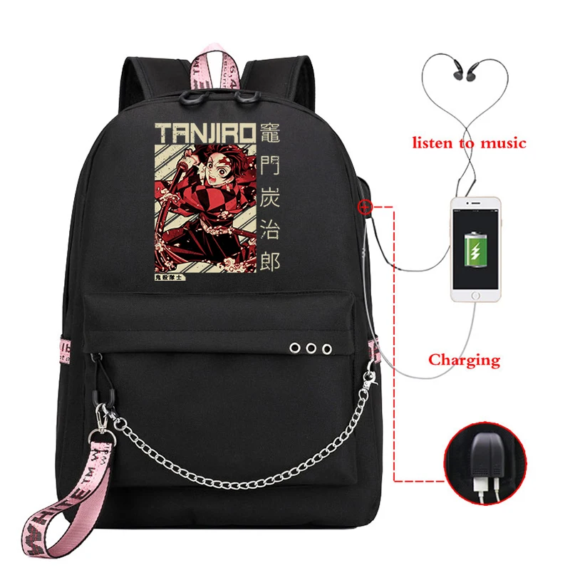 KPOP Demon Slayer Anime Pánske batohové batoh Trendy School Bag pre teenagerových chlapcov veľkej kapacity dospievajúci cestovanie neformálne tašky Démon Slayer